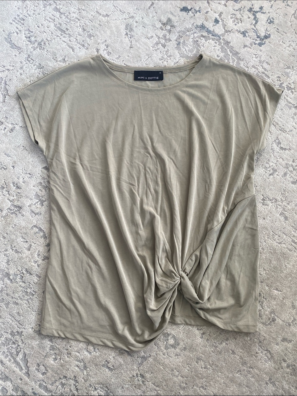 Mimi & Dottie Twist-Front Short Sleeve Tee